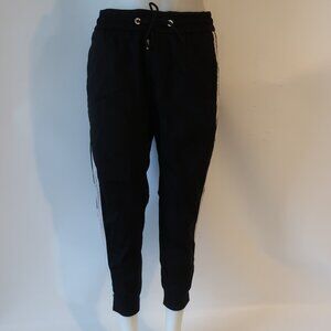 Mens Son of a King Black White 2-Striped Side Leg Drawstring Jogger Pants M